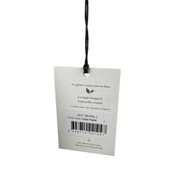 SPELL Women's Tunic Dress Pastel Floral Smocking Long Sleeve 233113N Size L - Picture 7 of 15